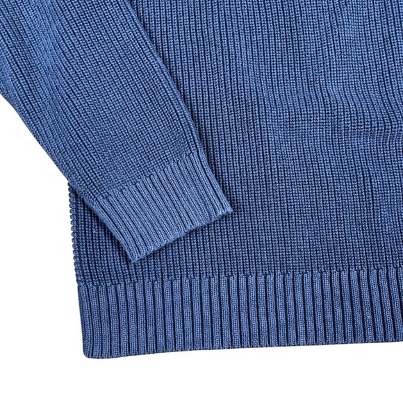 Lucky Brand Men’s XL Sweater Navy Blue V-Neck Ribbed Pullover Classic Preppy - Picture 4 of 6